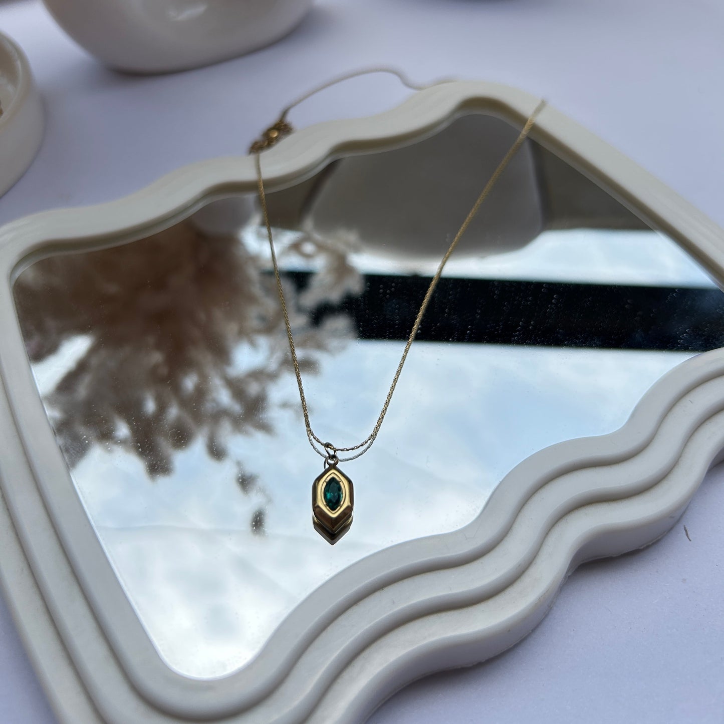 Emerald Hexagon Necklace