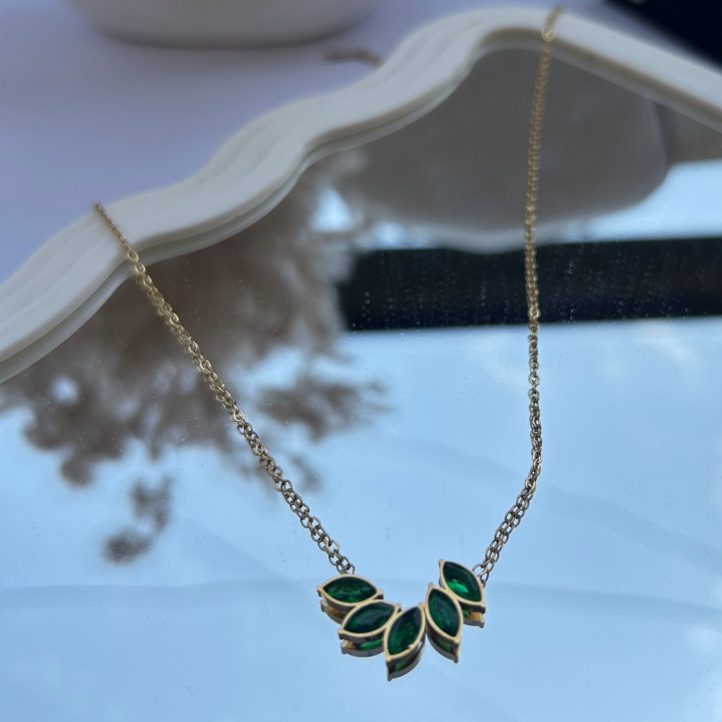Emerald Leaf Necklace