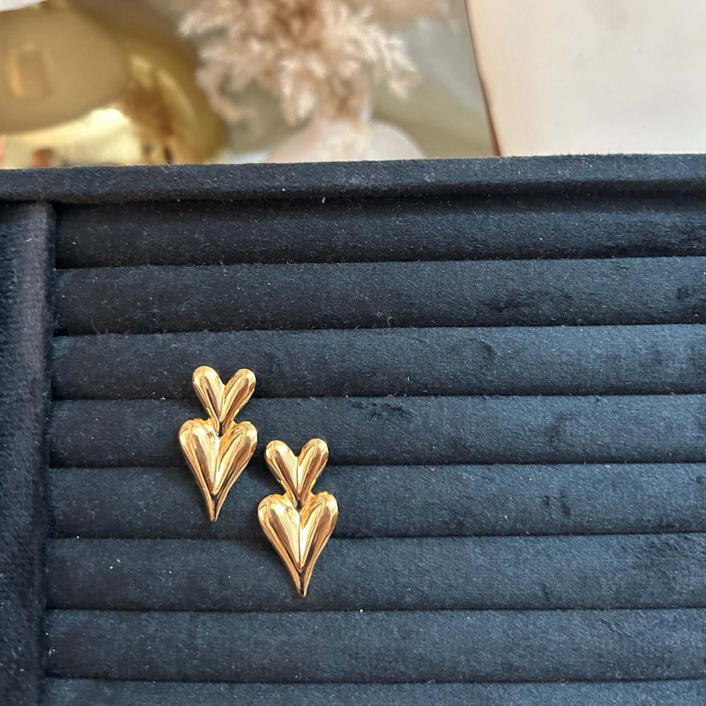 Elongated Heart Studs