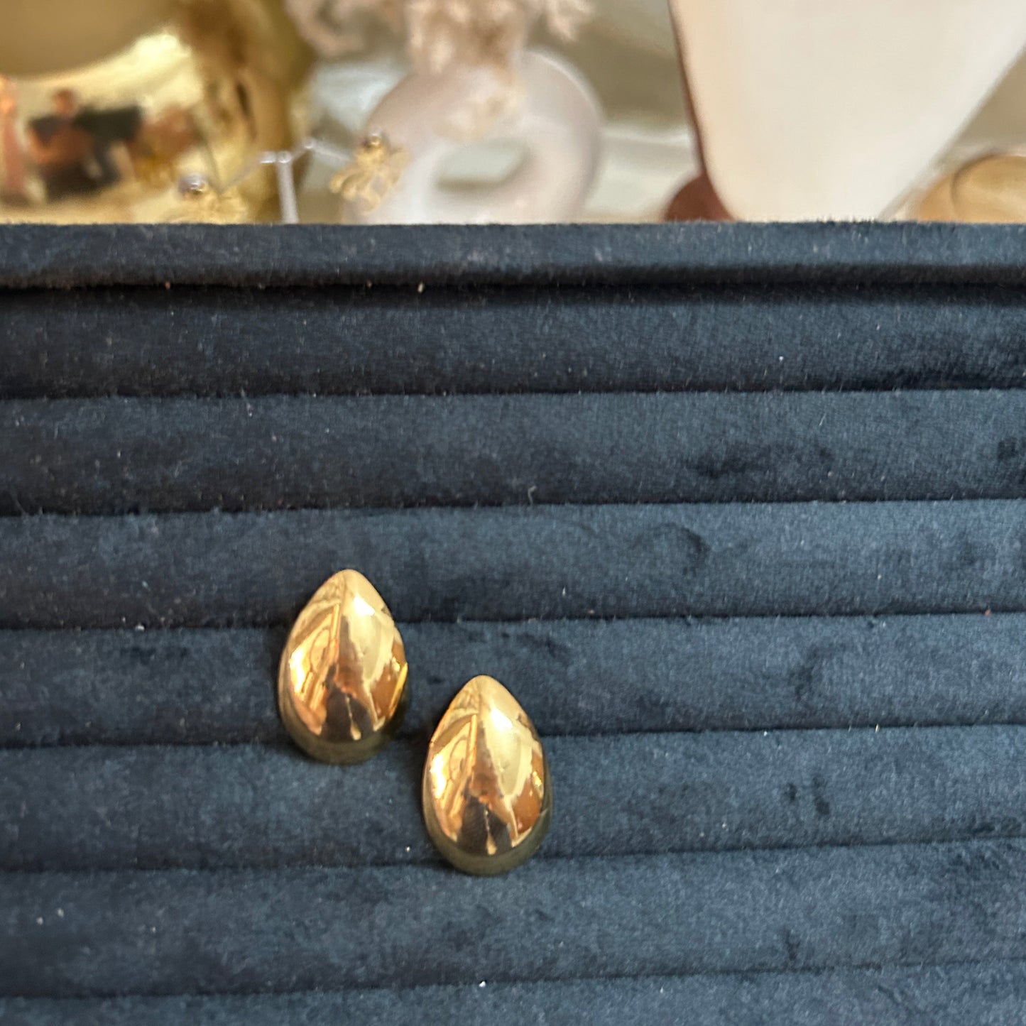 Puffy Teardrop Studs