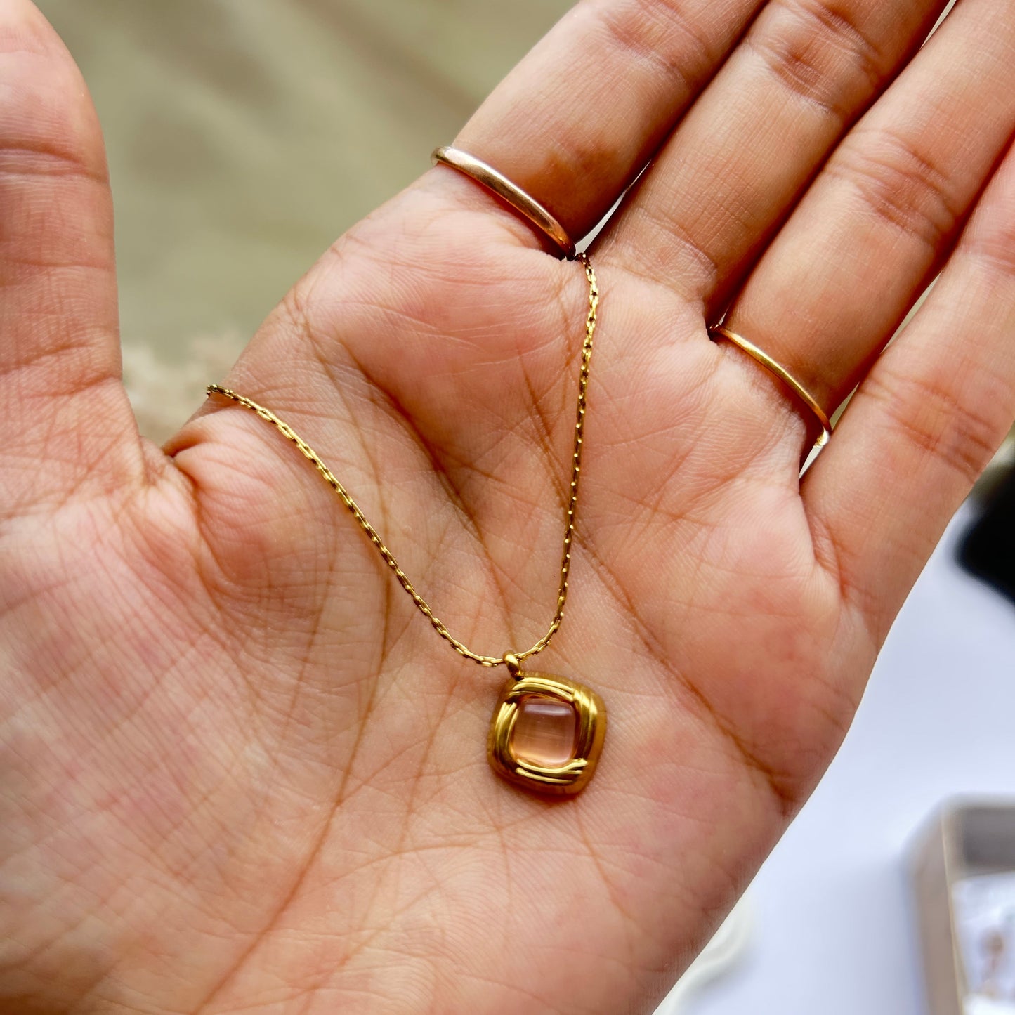 Amber Stone Necklace
