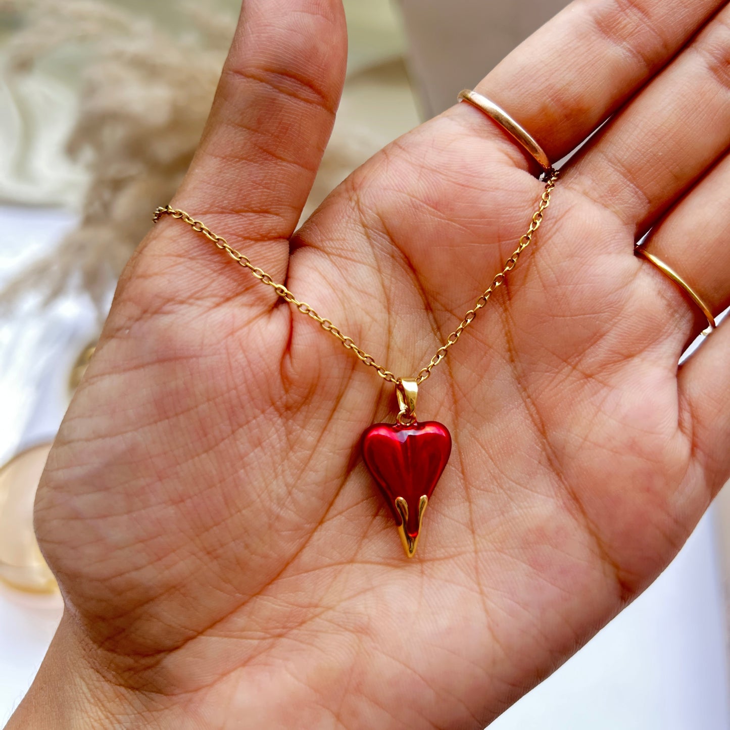 Ruby Red Heart Necklace
