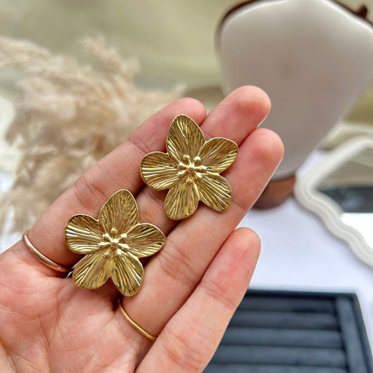 Textured Flower Studs