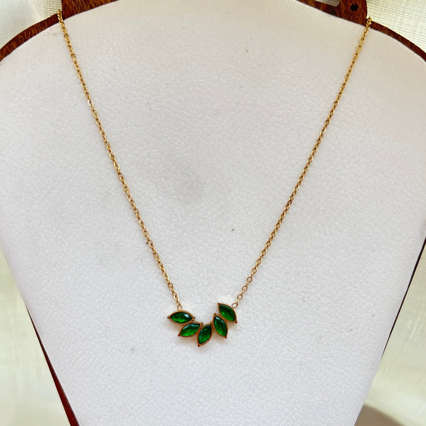 Emerald Leaf Necklace