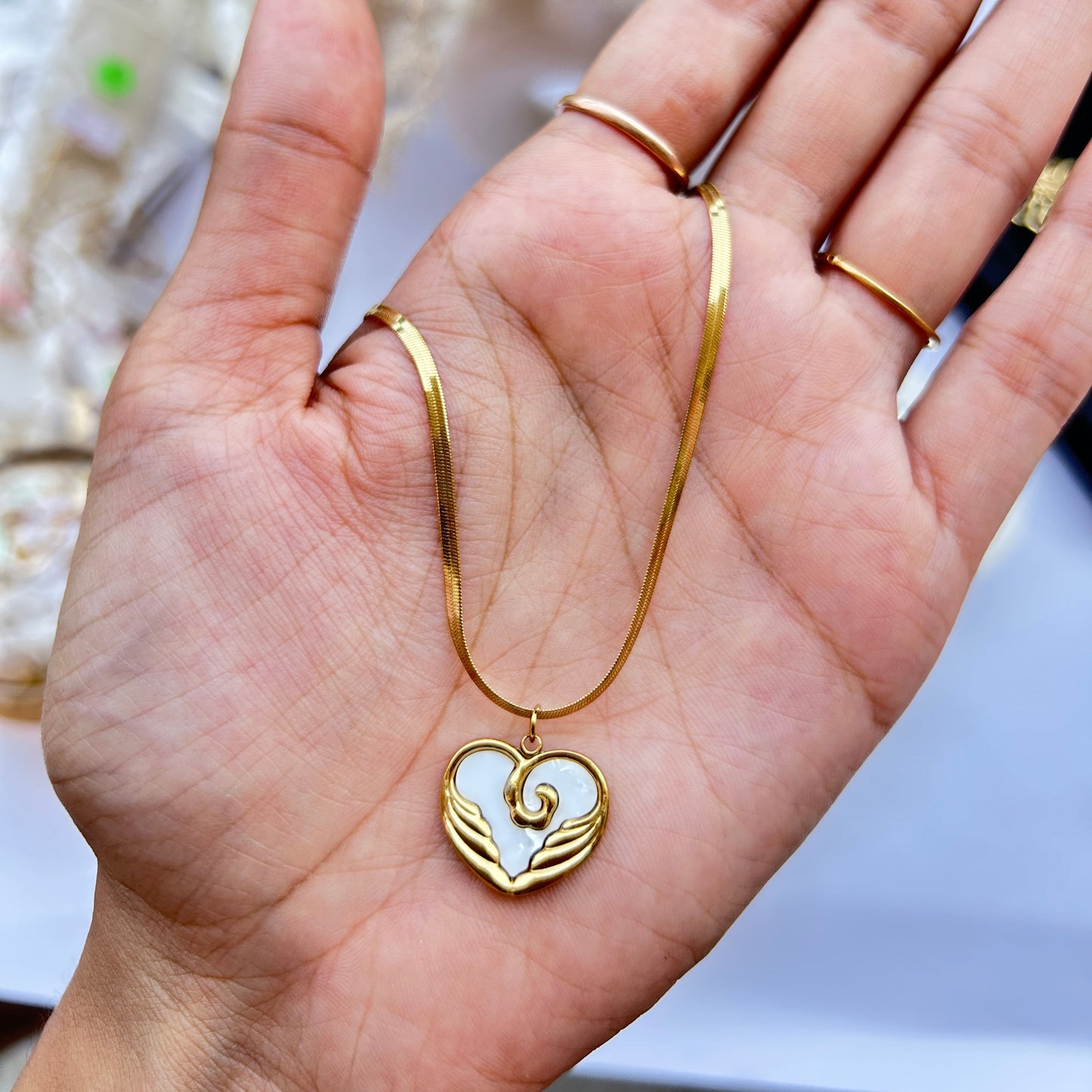 Angel Wing Heart Necklace