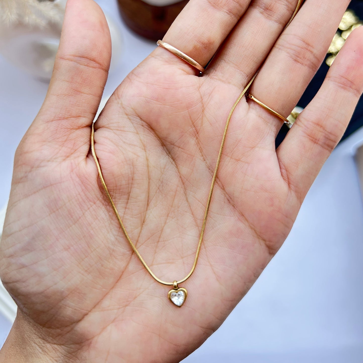 Petite Crystal Heart Necklace