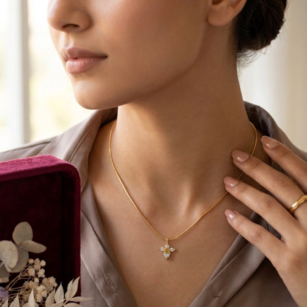 Crystal Flower Necklace