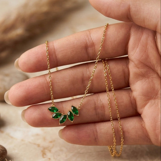 Emerald Leaf Necklace