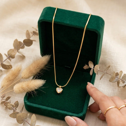 Petite Crystal Heart Necklace