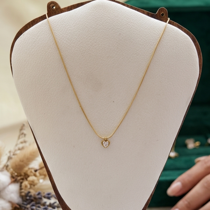 Petite Crystal Heart Necklace