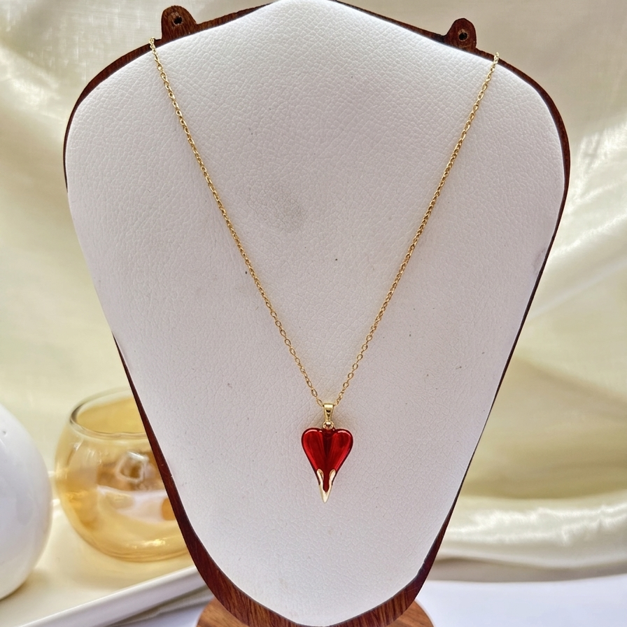 Ruby Red Heart Necklace