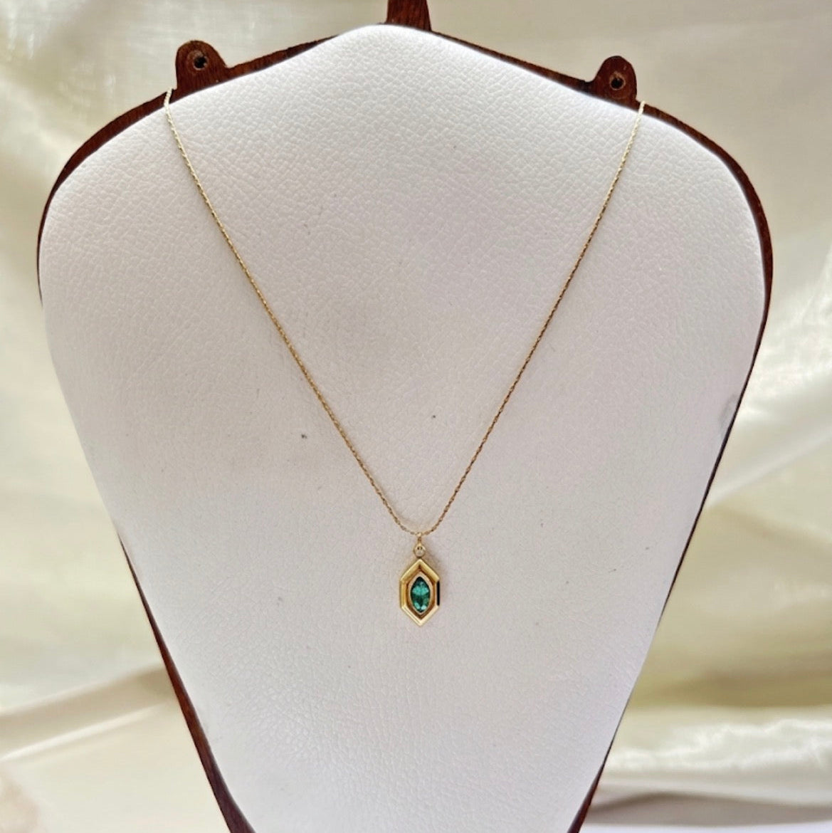 Emerald Hexagon Necklace