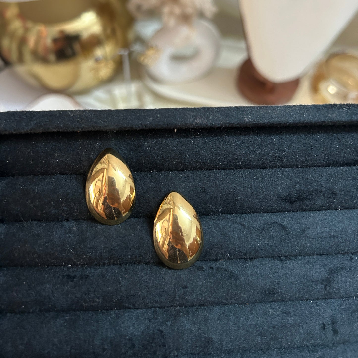 Puffy Teardrop Studs
