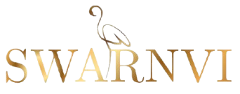 Gold logo with the word 'SWARNVI' on a white background